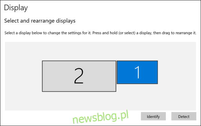 Wyświetlacze zostały zmienione w systemie Windows 10
