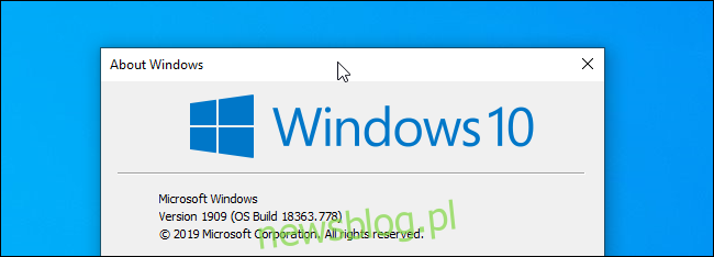 Kliknięcie paska tytułu okna w systemie Windows 10.