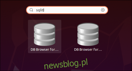 Dwie przeglądarki baz danych dla ikon SQLite w wynikach wyszukiwania.
