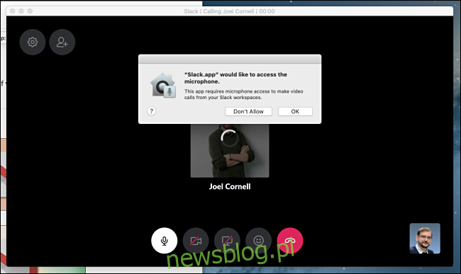 Przyznaj dostęp do mikrofonu w Slack do czatu wideo
