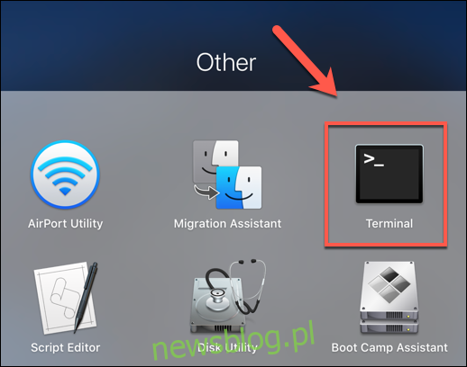 Naciśnij ikonę Launchpad w Docku, a następnie kliknij 