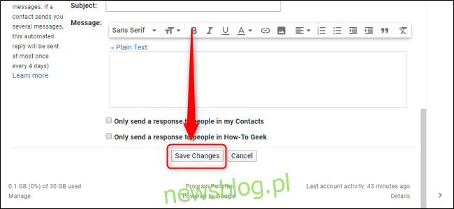 Ustawienia Gmaila Zapisz zmiany
