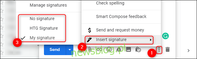 Gmail Wybierz podpis