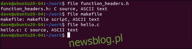 file function + headers.h w oknie terminala.