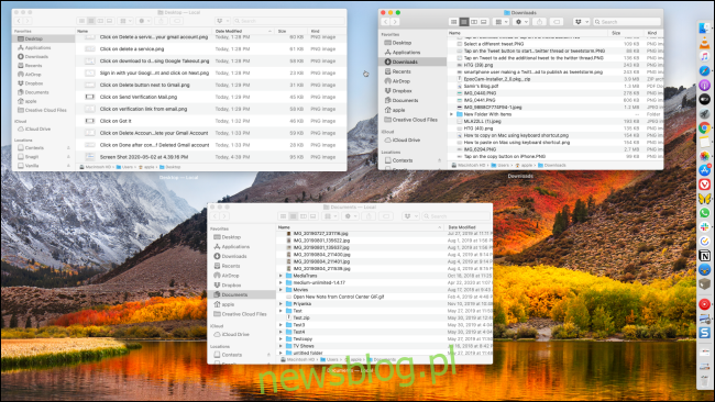 Pokazywanie wszystkich otwartych okien Findera z przełącznika aplikacji