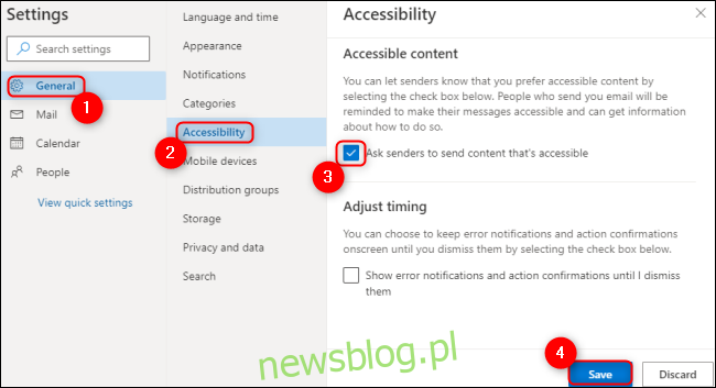 Microsoft Outlook zapewnia dostępną zawartość