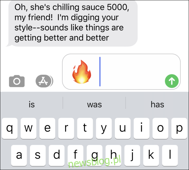 Wstawianie emoji w Apple Messages
