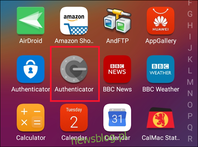 Ikona aplikacji Google Authenticator na telefonie komórkowym z systemem Android.