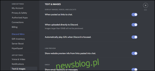 Discord Text and Images