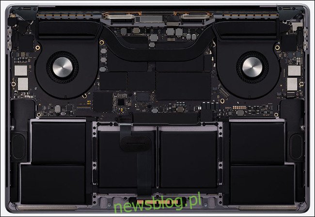 Sprzęt 16-calowego MacBooka Pro 2020.