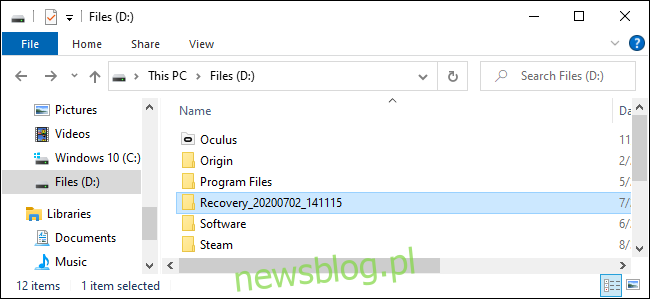 Gdzie Odzyskiwanie plików systemu Windows umieszcza odzyskane pliki.