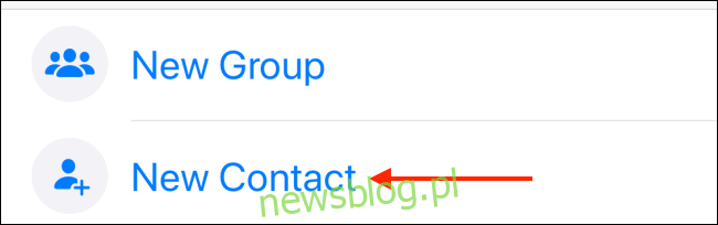Stuknij Nowy kontakt w WhatsApp na iPhonie