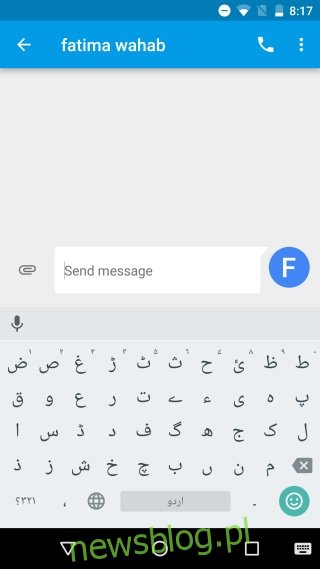 język wprowadzania urdu
