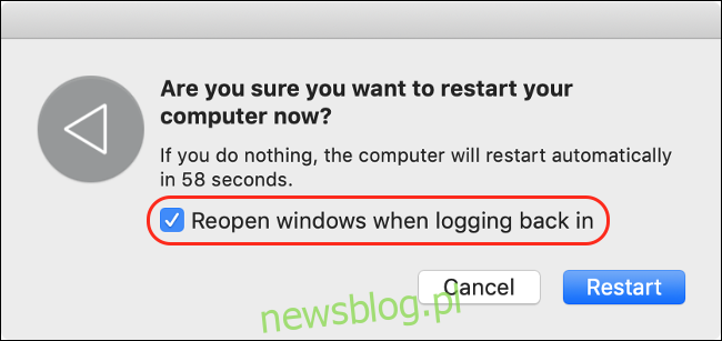 Wyłącz ponowne otwieranie systemu Windows podczas logowania, aby uzyskać szybszy czas uruchamiania
