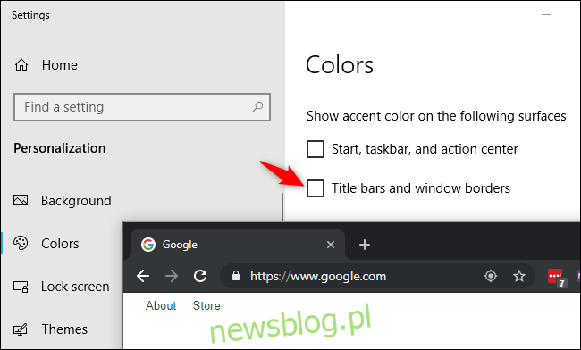 Wybieranie koloru paska tytułu Chrome w systemie Windows