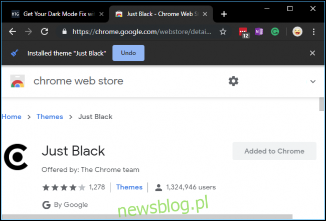 Tylko czarny motyw dla Chrome