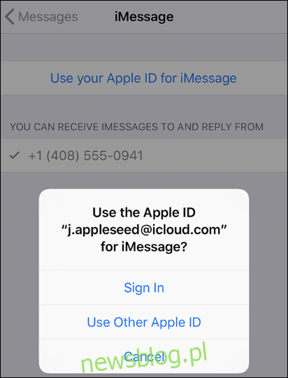 Apple ID dla iMessage