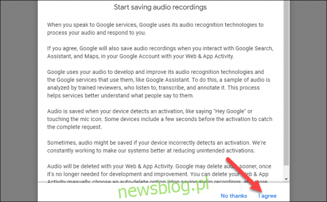 umowa Google na nagrania audio