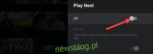 android tv usuń play next