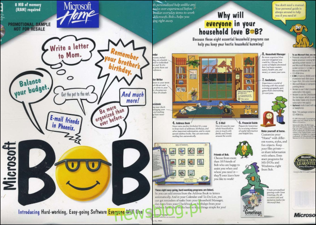 Broszura marketingowa dla Microsoft Bob.