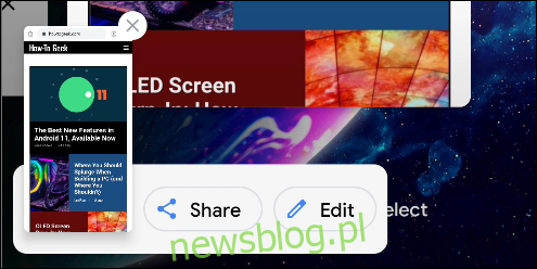 menu zrzutów ekranu Androida 11