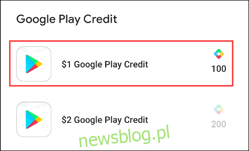 punkty Google Play na kredyt