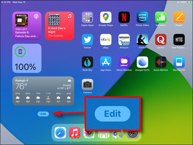 U dołu widoku dnia dzisiejszego na ekranie głównym iPada stuknij ikonę 