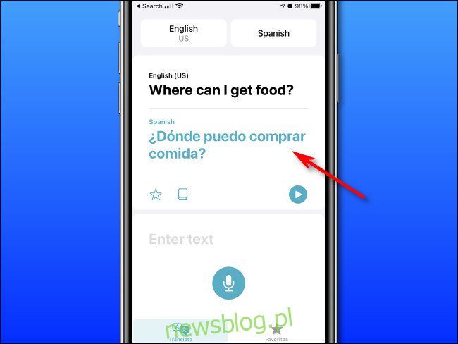 W Tłumaczu Apple na iPhonie powstałe tłumaczenie zobaczysz tuż pod wpisanym tekstem.