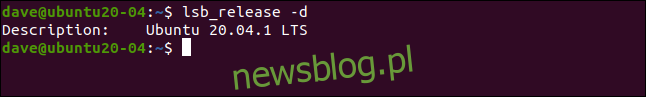 lsb_release -d w oknie terminala.