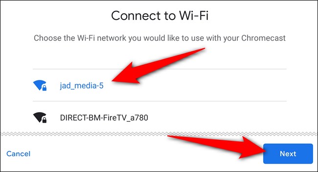Wybierz sieć Wi-Fi, stuknij ikonę 