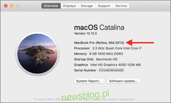 Informacje o tym komputerze Mac w systemie macOS