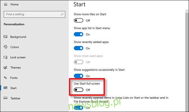 W ustawieniach systemu Windows 10 kliknij plik 
