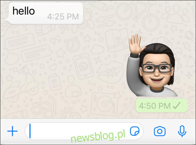 Memoji wysłane w WhatsApp