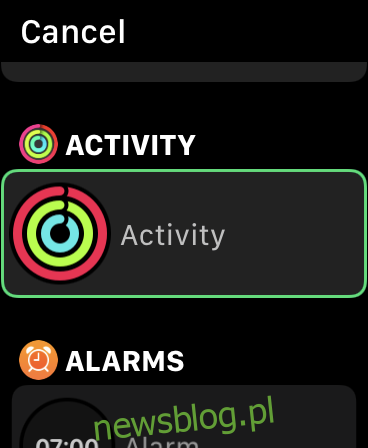 Dodaj komplikacje związane z aktywnością do Apple Watch