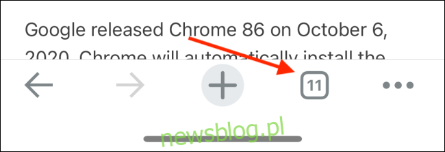 Kliknij przycisk Tabs w Chrome
