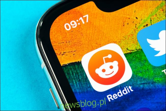 Logo aplikacji Reddit na ekranie głównym iPhone'a.