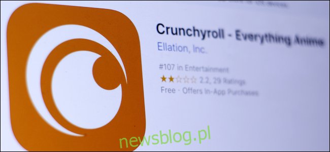 Ikona aplikacji Crunchyroll na wyświetlaczu pulpitu