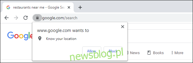 Google pyta o Twoją lokalizację w Chrome w systemie Windows 10