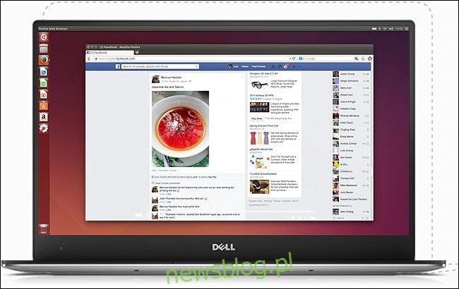 Laptop Dell XPS 13 w wersji dla programistów z komputerem stacjonarnym Ubuntu.