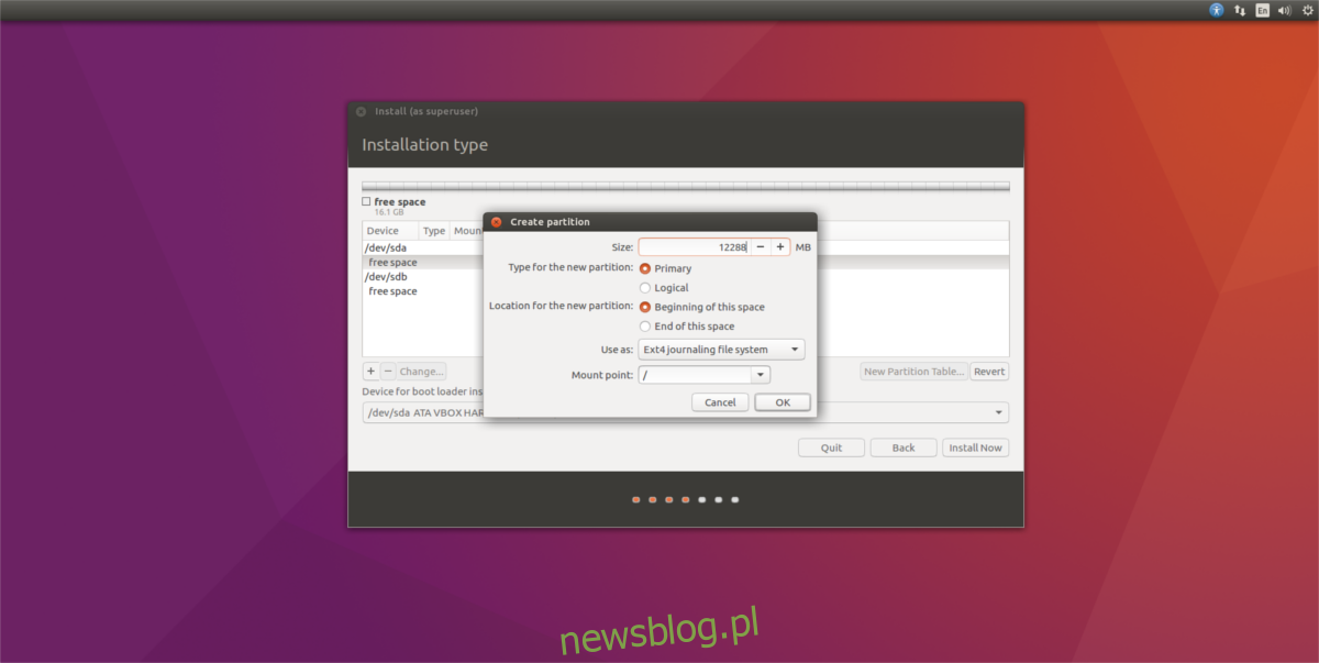 Jak podzielić Ubuntu między dysk twardy i dysk SSD
