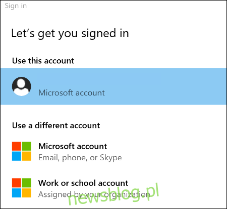 Wybierz opcje logowania Edge, aby połączyć swój profil Edge z kontem Microsoft