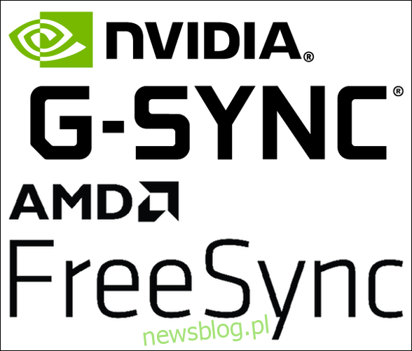 Logo Nvidia G-Sync i AMD FreeSync.