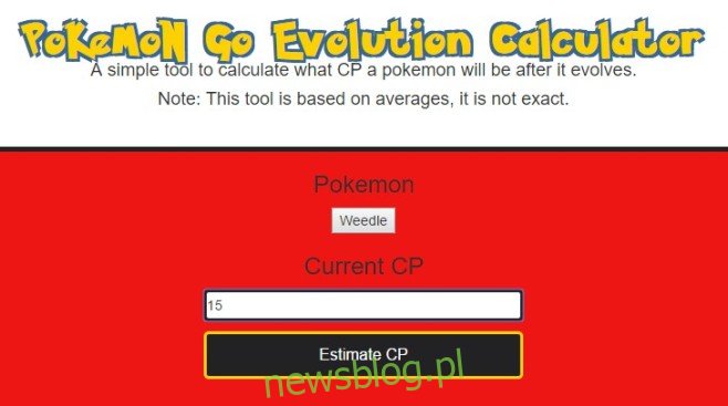 kalkulator ewolucji pokemonów