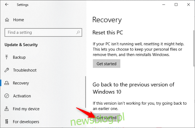 Odinstalowywanie aktualizacji systemu Windows 10 z maja 2020 r
