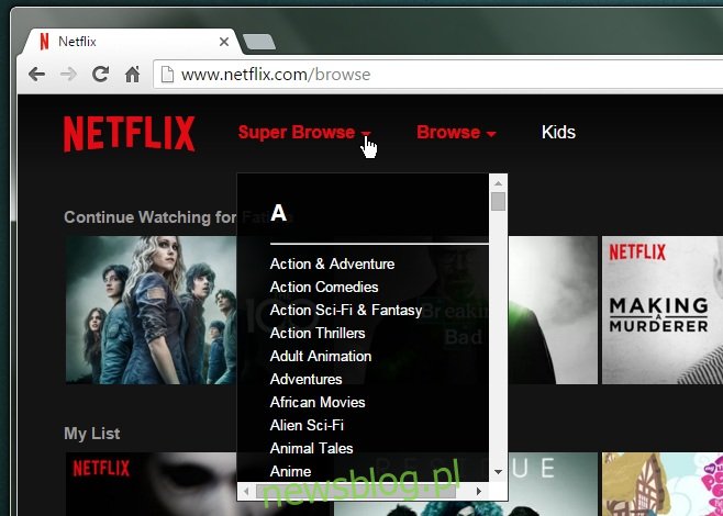 Netflix Super Browse