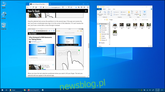 Pulpit systemu Windows 10 z aplikacjami Windows