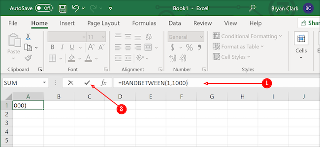 Formuła liczb losowych programu Excel