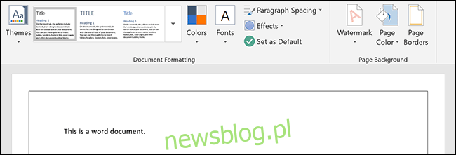 Obramowanie strony zastosowane do dokumentu Microsoft Word