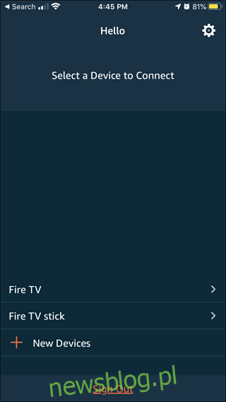 Aplikacja Amazon Fire TV: wybór urządzenia do połączenia