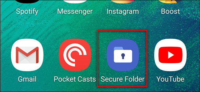 Ekran główny Samsung Secure Folder